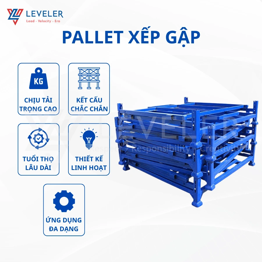 Pallet Lưới Sắt Xếp Gập LEVELER